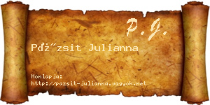Pázsit Julianna névjegykártya